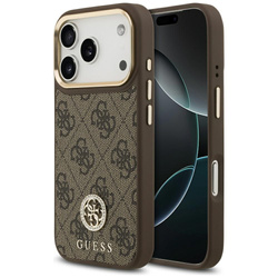 Etui Guess 4G Strass Logo MagSafe do     iPhone 17 Pro brązowy
