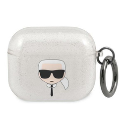 KARL LAGERFELD KLA3UKHGS AIRPODS 3 COVER SILVER/SILVER GLITTER KARL`S HEAD