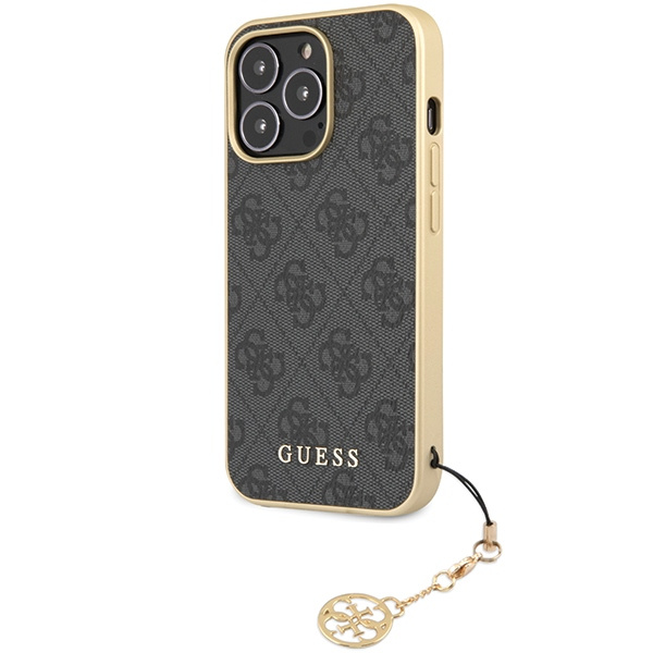 Guess GUHCP14LGF4GGR iPhone 14 Pro 6,1"szary/grey hardcase 4G Charms Collection