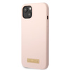 Guess GUHMP13MSBPLP iPhone 13 / 14 / 15 6.1" różowy/pink hard case Silicone Logo Plate MagSafe