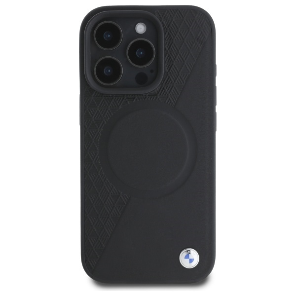 BMW BMHMP16X23RTPK iPhone 16 Pro Max      6.9" czarny/black hardcase Sign Leather Half Textured And Circle MagSafe