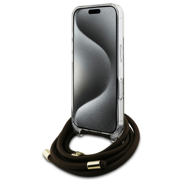 Guess GUHCP16SHC4SEW iPhone 16 6.1"      brązowy/brown hardcase Crossbody Cord 4G Print