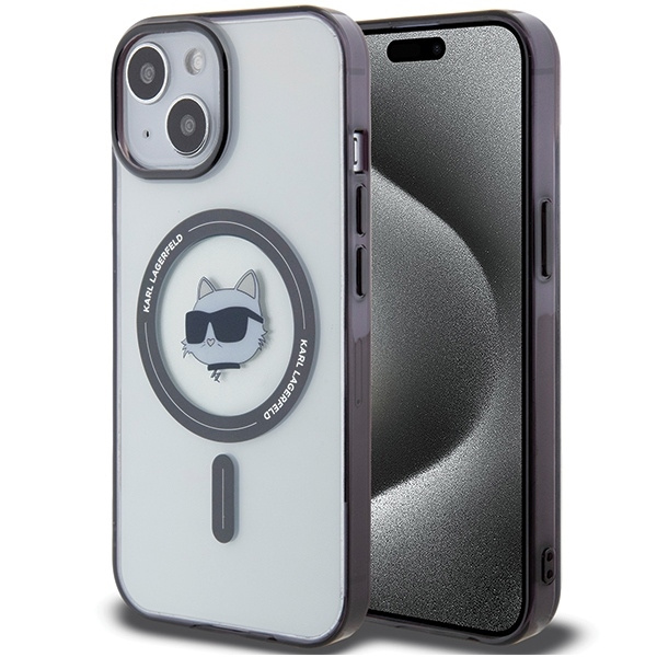 Etui Karl Lagerfeld IML Choupette's Head MagSafe do iPhone 15 Plus - przezroczyste