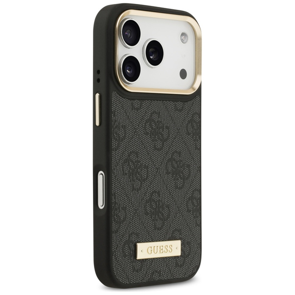 Etui Guess 4G Logo Plate MagSafe do      iPhone 17 Pro czarny