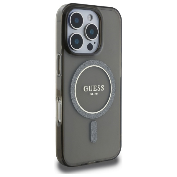 Guess GUHMP16XHFGEREK iPhone 16 Pro Max  6.9" czarny/black hardcase IML Glitter Circle MagSafe