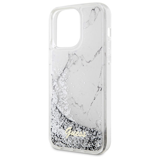 Guess GUHCP14XLCSGSGH iPhone 14 Pro Max6.7" biały/white hardcase Liquid Glitter Marble