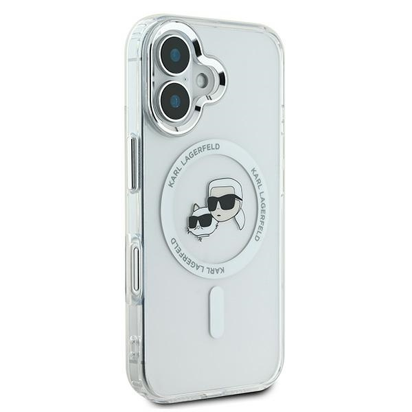 Karl Lagerfeld KLHMP16MHLSKCH iPhone Plus 6.7" biały/white hardcase IML Metal Karl&Choupette Head MagSafe