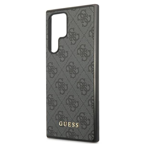 Guess GUHCS22LG4GFGR S22 Ultra S908szary/grey hard case 4G Metal Gold Logo