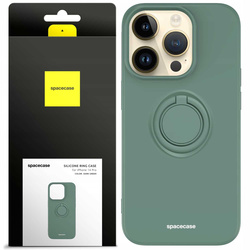 Spacecase Etui Silicone Ring iPhone 14 Pro dark green