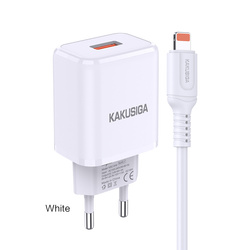 Kakusiga KSC-917 QC3.0 18W USB2 LIGHTNING WHITE Wall Charger