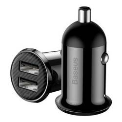 BASEUS GRAIN PRO CAR CHARGER 2X USB 4.8A (BLACK)