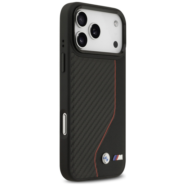 Etui BMW M Carbon Line & Logo MagSafe do iPhone 17 Pro Max czerwony