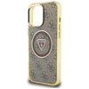 Etui Guess IML Metal Glitter 4G Circle   Triangle MagSafe do iPhone 16 Pro brązowy