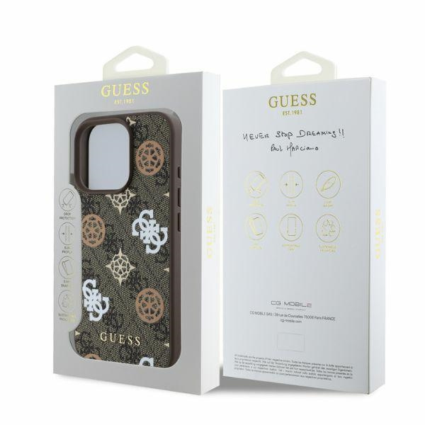 Guess GUHMP16LP4PWPW iPhone 16 Pro6.3" brązowy/brown hardcase Peony On 4G Background MagSafe