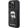 Etui Karl Lagerfeld Saffiano Cardslots and Stand Monogram Ikonik Patch do iPhone 15 Pro - czarne
