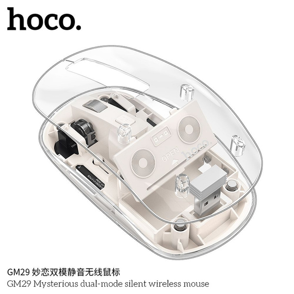 Myszka bezprzewodowa Hoco 2,4G 1600 dpi GM29 biała
