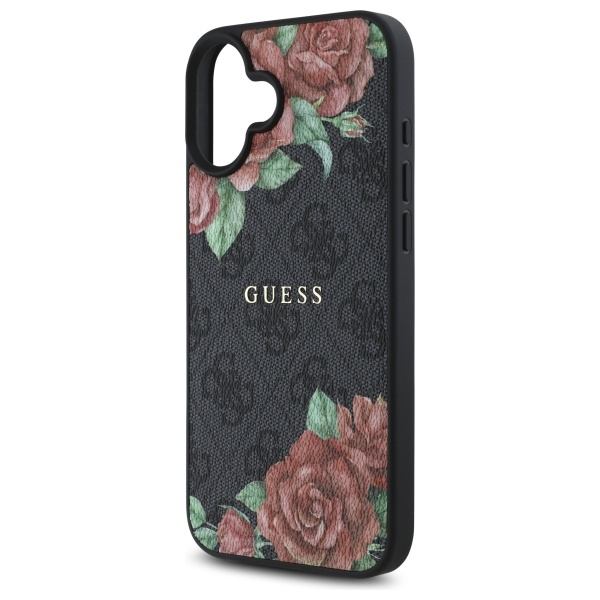 Guess GUHMP16SP4ROPEMCK iPhone 16 6.1"   czarny/black hardcase 4G Flowers Print MagSafe
