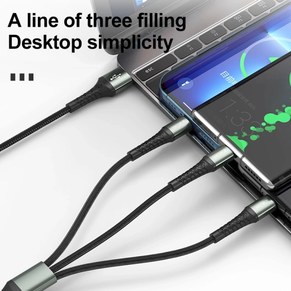 JELLICO kabel B11 3w1 3.1A 1.2M Czarny