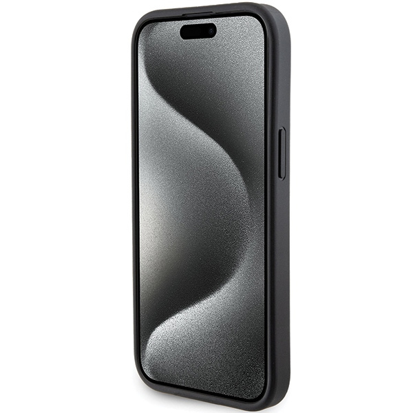 Guess GUHCP15SPGS4TDK iPhone 15 / 14 / 13 6.1" czarny/black hardcase Grip Stand 4G Triangle Strass