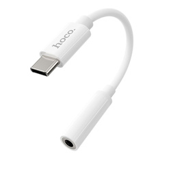 Adapter AUX USB C do Jack 3,5 mm Hoco LS30 biały