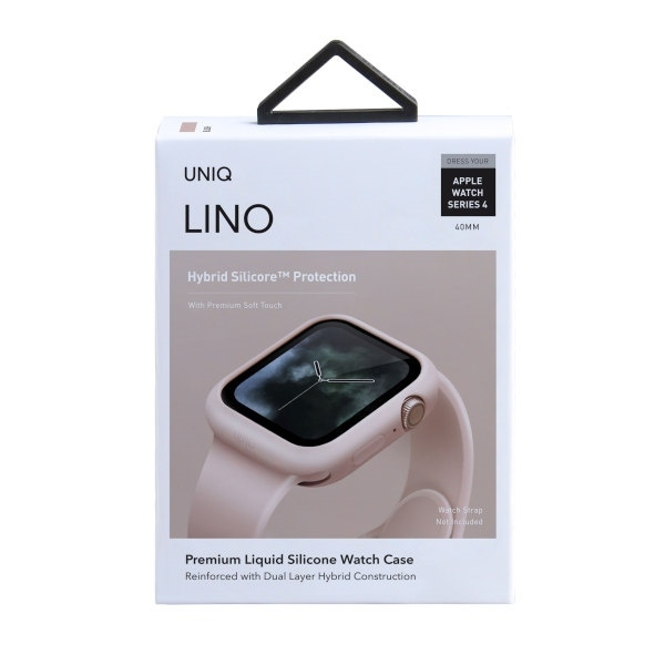 UNIQ etui Lino Apple Watch Series 4/5/6/SE 40mm. różowy/blush pink