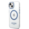 Guess GUHMP14MHTRMB iPhone 14 Plus / 15 Plus 6.7" niebieski/blue hard case Metal Outline Magsafe