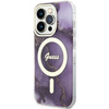 Guess GUHMP14LHTMRSU iPhone 14 Pro 6.1"purpurowy/purple hardcase Golden Marble MagSafe