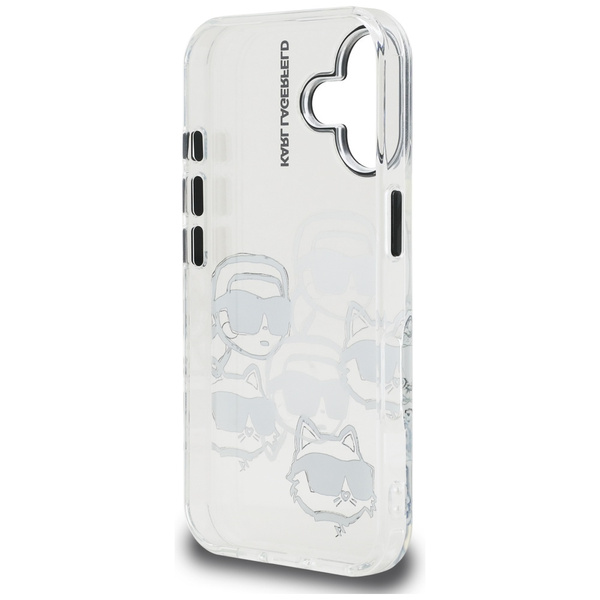 Etui Karl Lagerfeld IML Multi K&C Head   Pattern do iPhone 16 przezroczysty