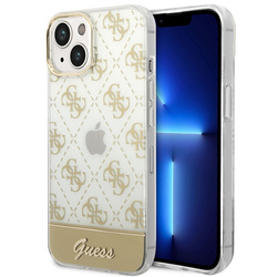 Guess GUHCP14MHG4MHG iPhone 14 Plus / 15 Plus 6.7" złoty/gold hardcase 4G Pattern Script