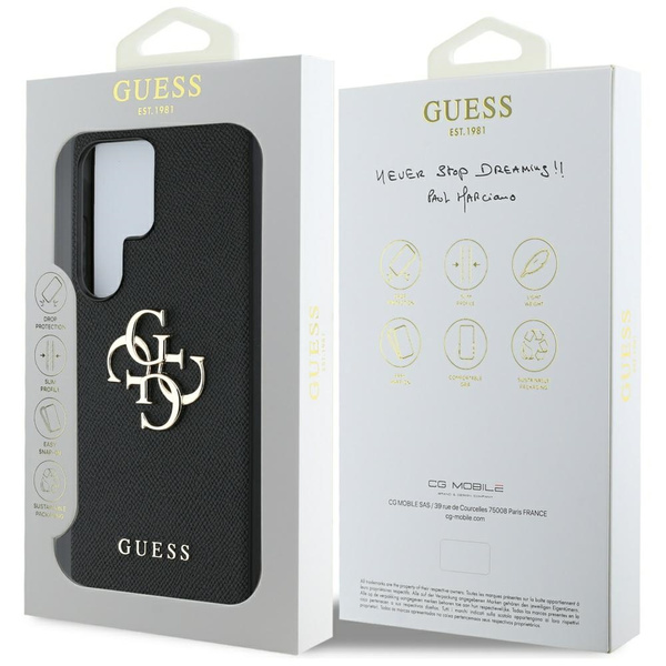 Etui Guess Grained Big 4G Logo Small     Classic Logo do Samsung Galaxy S25 Ultra czarny