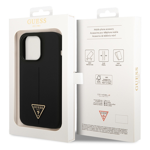 Guess GUHCP14XSLTGK iPhone 14 Pro Max6,7" czarny/black hardcase Silicone Triangle