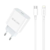 JELLICO wall charger AK180 PD 20W 1xUSB-C + cable USB-C - Lightning White