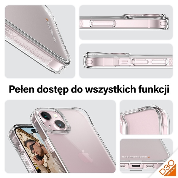 PanzerGlass HardCase iPhone 15 / 14 / 13 6.1" D3O 3xMilitary grade transparent 1172