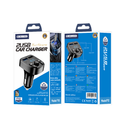 JELLICO transmitter FM F10 2xUSB 3.1A Black