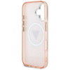 Etui Guess IML Metal Glitter 4G Circle   Triangle MagSafe do iPhone 16 różowy