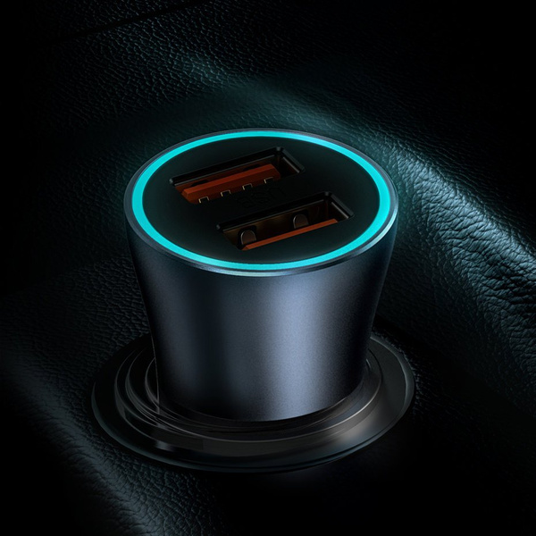 Baseus Golden Contactor Pro fast car charger 2x USB 40 W Quick Charge SCP FCP AFC + USB cable - USB Type C gray (TZCCJD-A0G)