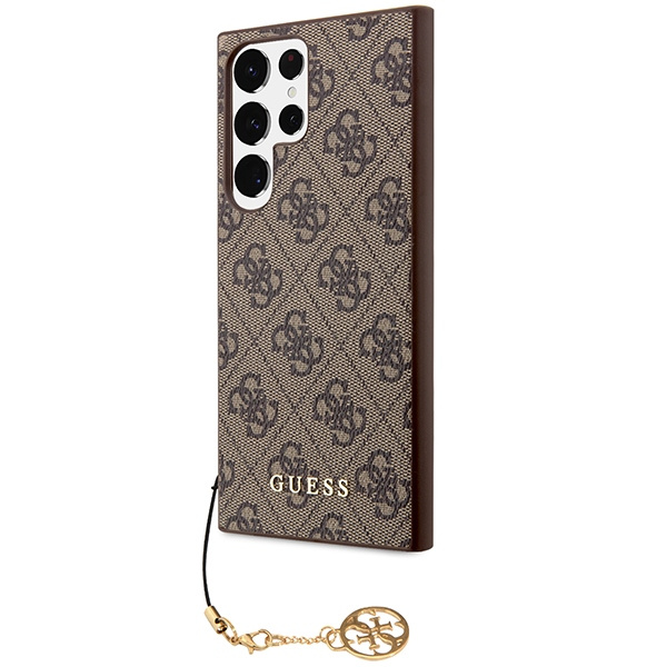 Guess GUHCS23LGF4GBR S23 Ultra S918brązowy/brown hardcase 4G Charms Collection