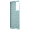 Guess GUHCS21LLSLMGLB S21 Ultra G998 niebieski/blue hardcase Silicone Script Metal Logo