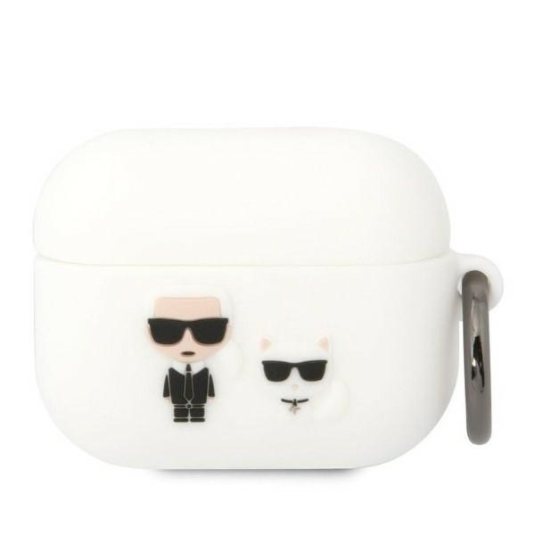 Karl Lagerfeld KLACAPSILKCW AirPods Pro cover white/white Silicone Karl &amp; Choupette