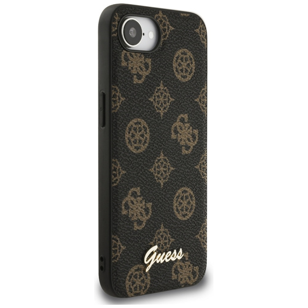 Etui Guess Peony Script Logo MagSafe do  iPhone 16e czarny