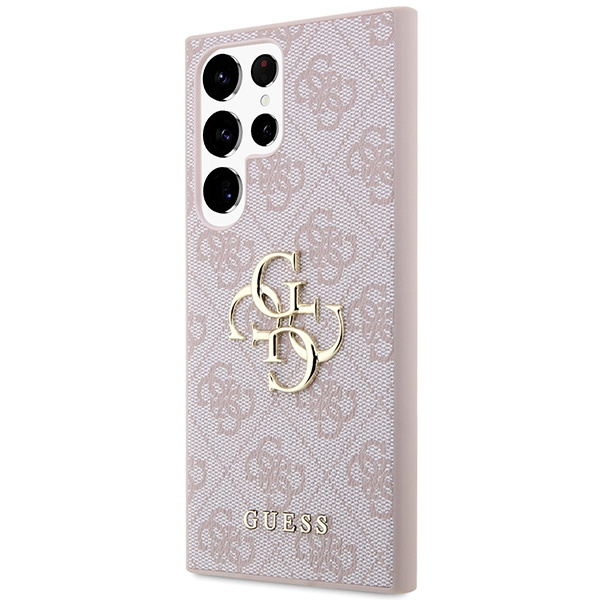 Guess GUHCS24L4GMGPI S24 Ultra S928różowy/pink hardcase 4G Big Metal Logo