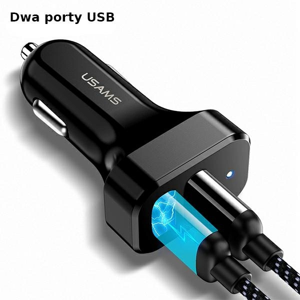 USAMS Ład. sam. 2xUSB C13 2,1A czarny/black (only head) CC87TC01