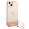 Guess GUHCP14MHGCOHP iPhone 14 Plus / 15 Plus 6.7" różowy/pink hardcase Translucent Pearl Strap
