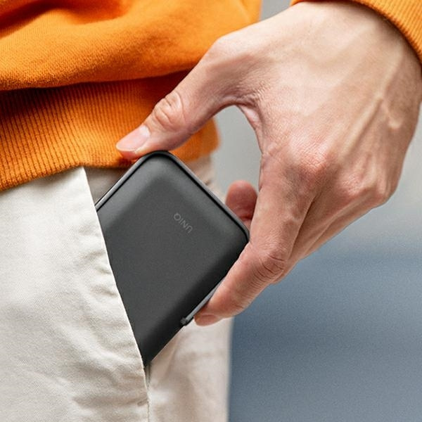 UNIQ Powerbank Hoveo 5000mAh USB-C 20W PD Fast charge Wireless Magnetic szary/charcoal grey