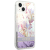 Guess GUHCP14MLFLSU iPhone 14 Plus / 15 Plus 6.7" fioletowy/purple hardcase Flower Liquid Glitter