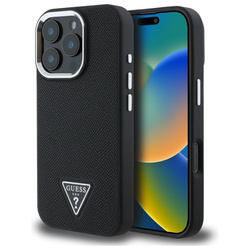 Guess GUHMP16XPGTSPSK iPhone 16 Pro Max 6.9" czarny/black hardcase Grained Triangle MagSafe