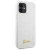Guess GUHCP12SLSLMGWH iPhone12 mini 5,4" biały/white hardcase Metal Logo Script