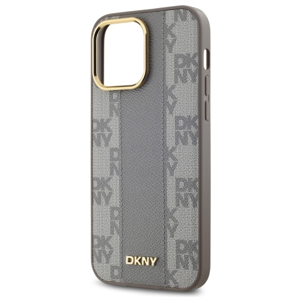 DKNY DKHMP14XPCPVSLE iPhone 14 Pro Max6.7" beżowy/beige hardcase Leather Checkered Mono Pattern MagSafe