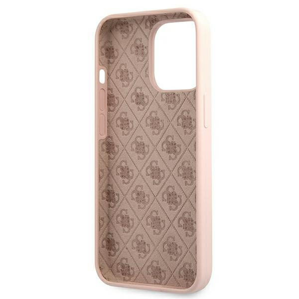 Guess GUHMP13XLSLMGLP iPhone 13 Pro Max6,7" jasnoróżowy/light pink hardcase Silicone Script Gold Logo Magsafe