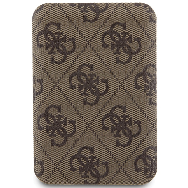 Guess Powerbank indukcyjny 15WGUPB5FP4EMGW 5000mAh brązowy/brown 4G Leather Metal Logo MagSafe